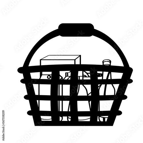 Shopping basket icon. Groceries icons. Market basket - Vector