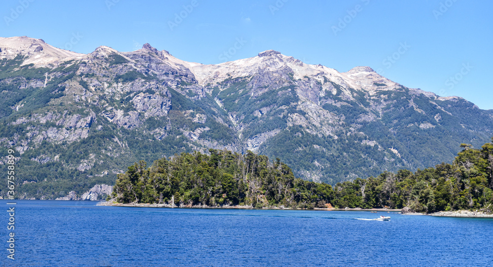 mountain lake and mountains