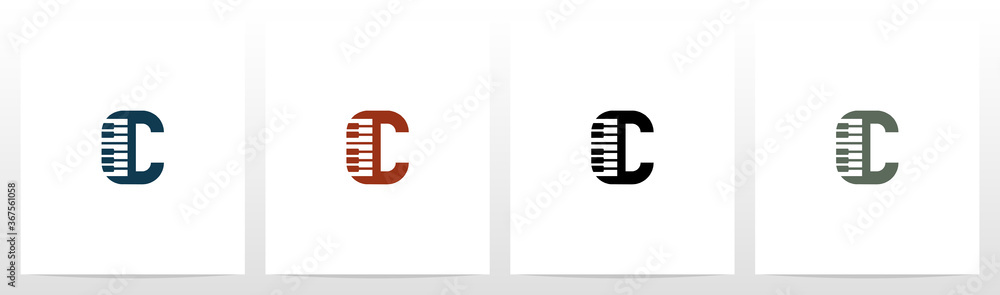 Piano Keys On Letter Logo Design C Piano Keys On Letter Logo Design C