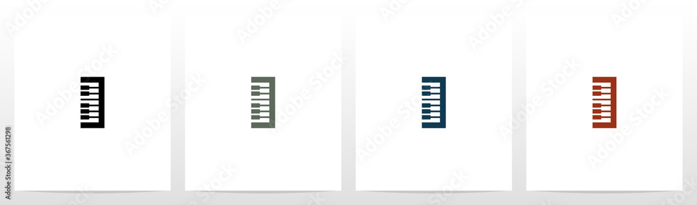 Piano Keys On Letter Logo Design I Piano Keys On Letter Logo Design I