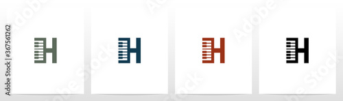 Piano Keys On Letter Logo Design H