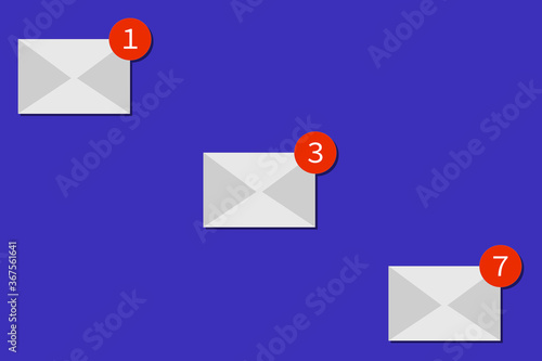 New e-mail icons flat style