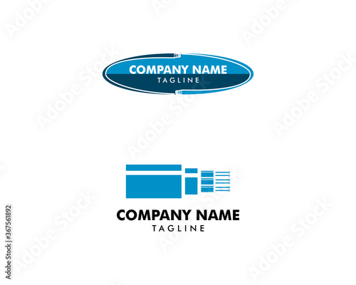 Set of Fiber optic logo vector template