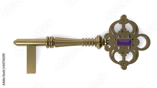 3D illustration of letter I Key