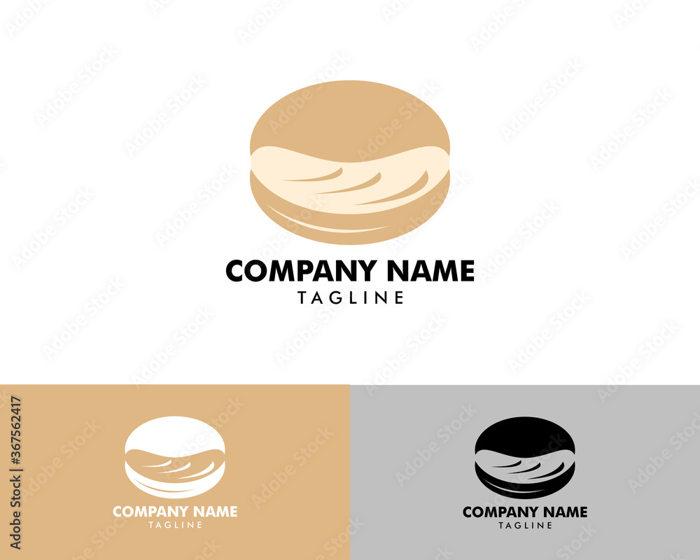 Vector illustration logo for homemade dessert puff cake profiterole, choux pastry with soft custard Vector illustration logo for homemade dessert puff cake profiterole, choux pastry with soft custard