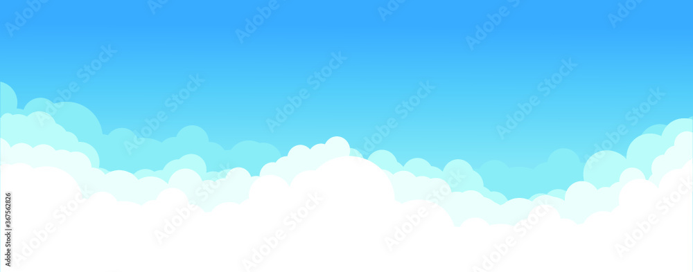 Clouds and Sky minilalistic art illustration