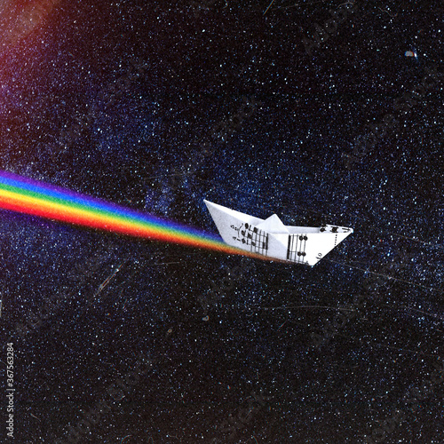 Paperboat sailing through Universe