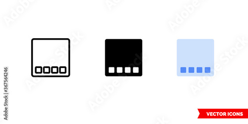 Desktop icon of 3 types. Isolated vector sign symbol.
