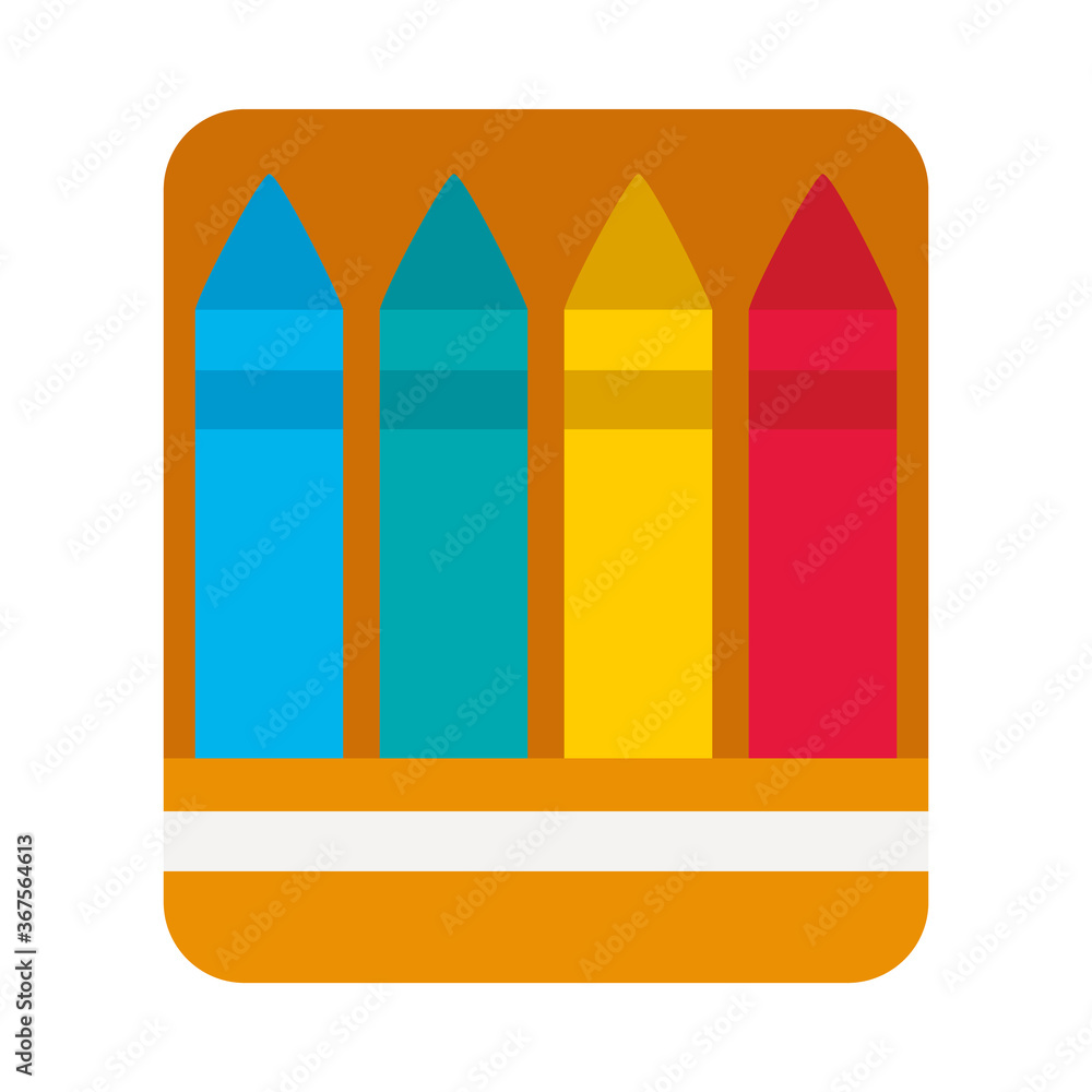 crayons flat style icon vector design crayons flat style icon vector design