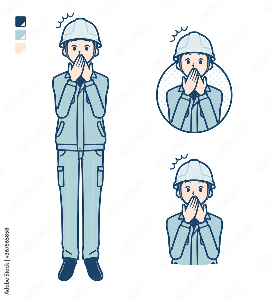 simple work wear Construction site man_Accident simple work wear Construction site man_Accident