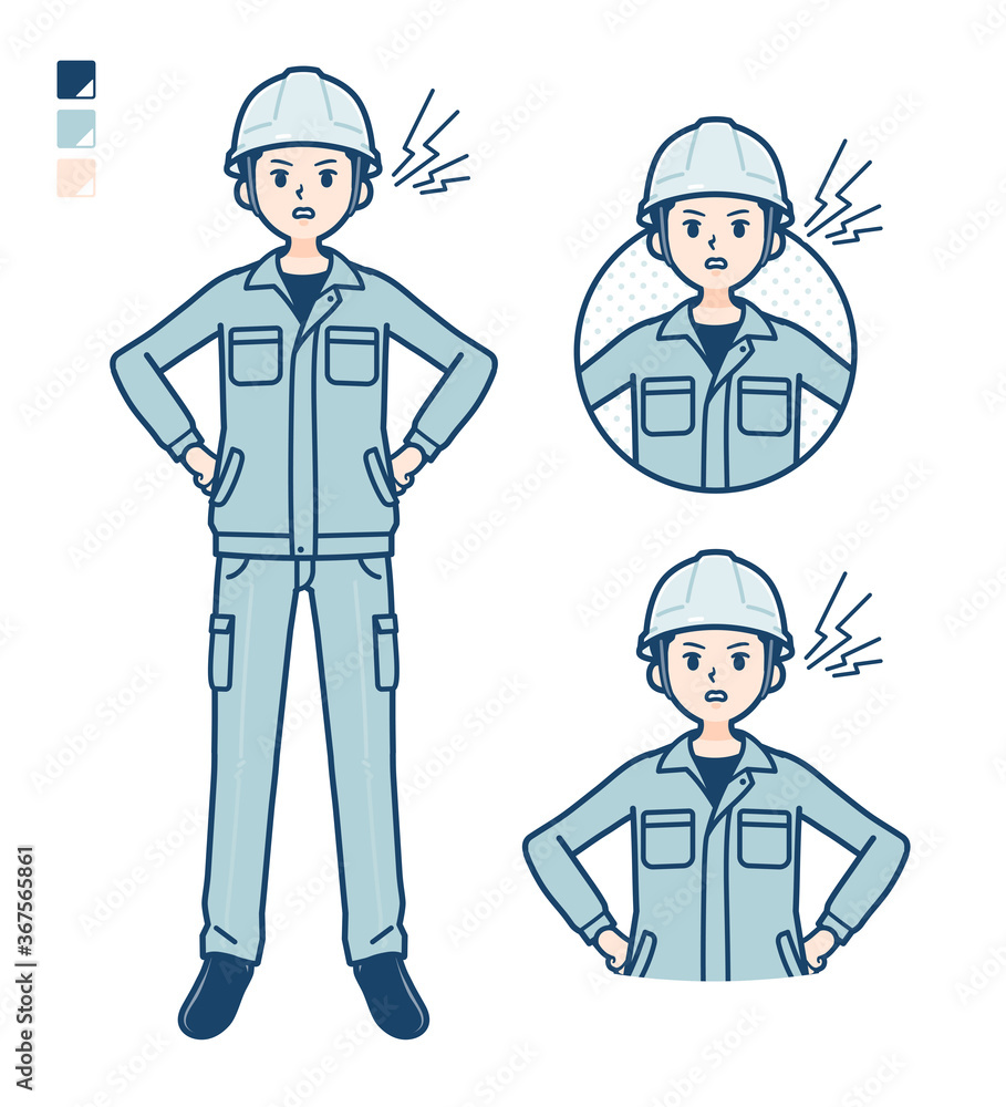 simple work wear Construction site man_anger simple work wear Construction site man_anger