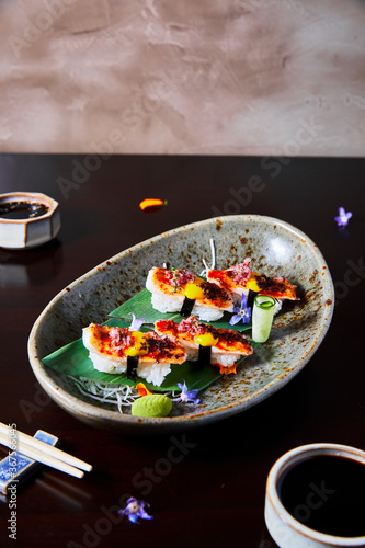 Sushi piece / Anticuchero Nigiri. photo