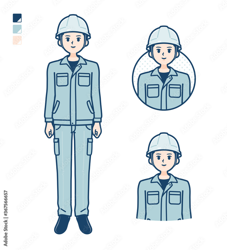 simple work wear Construction site man_Smile simple work wear Construction site man_Smile