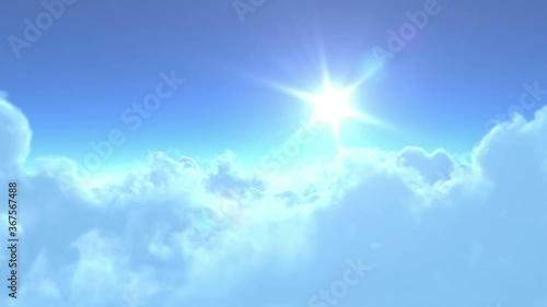 blue sky with sun