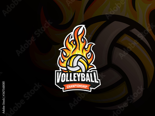 Volleyball sport logo design