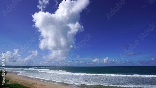 beach in the morning with cloud