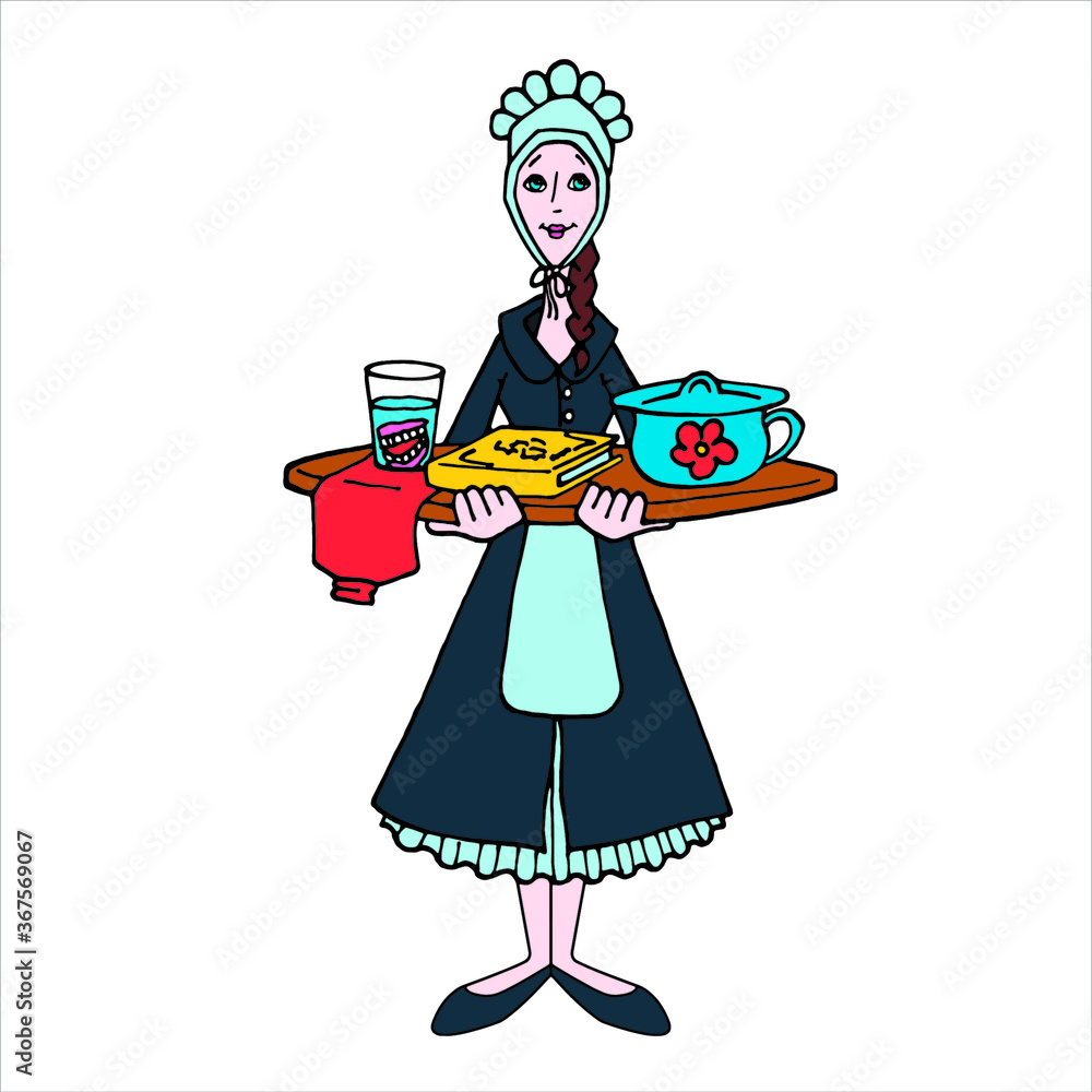 vector illustration girl maid vector illustration girl maid