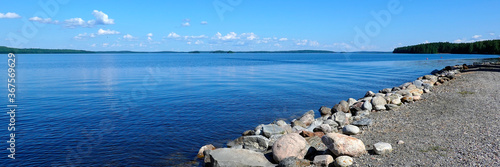 Panorama view of Lake Päijänne, near Pulkkilanharju ridge, Finland.