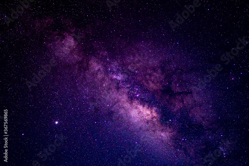 Milky way galaxy and starfiled on night sky background photo