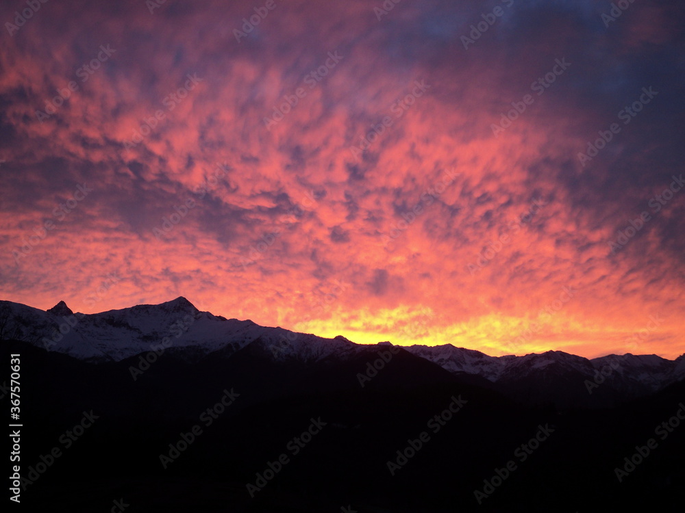 Tramonto sulla val Pellice 