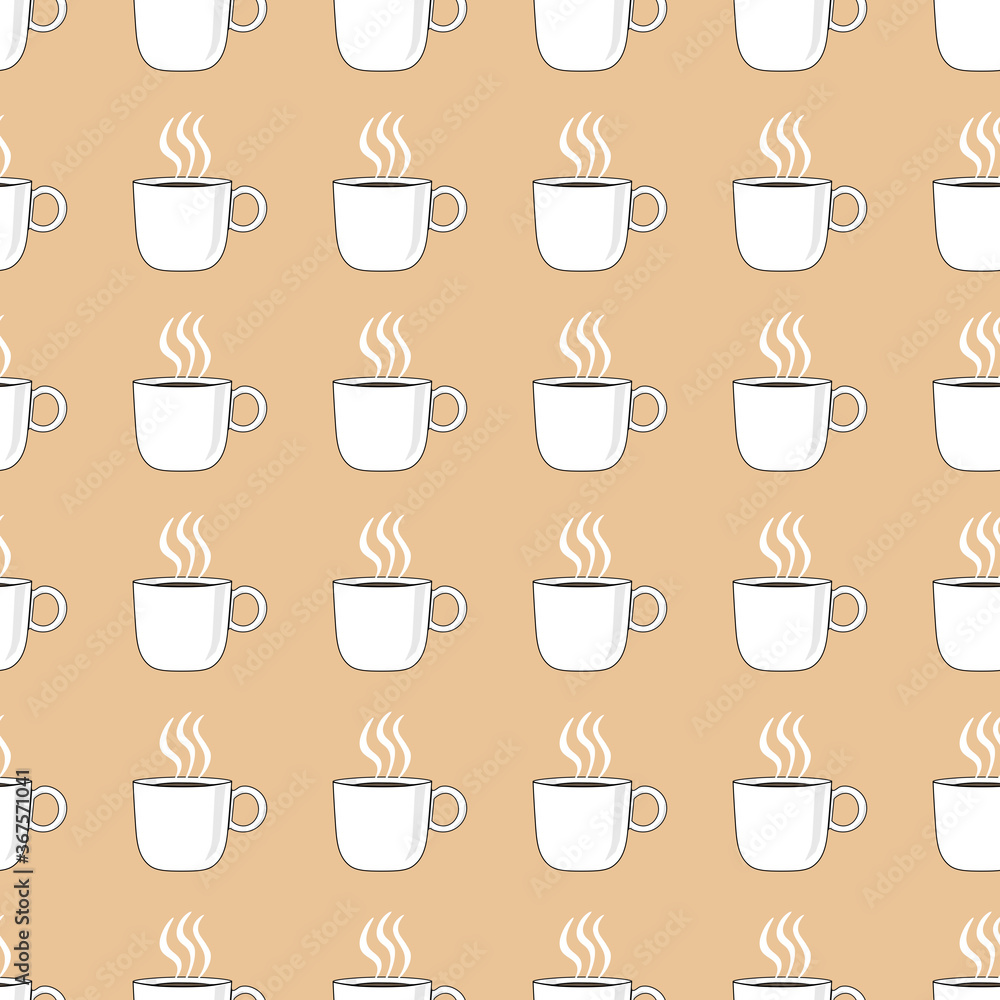 seamless pattern with cup of tea