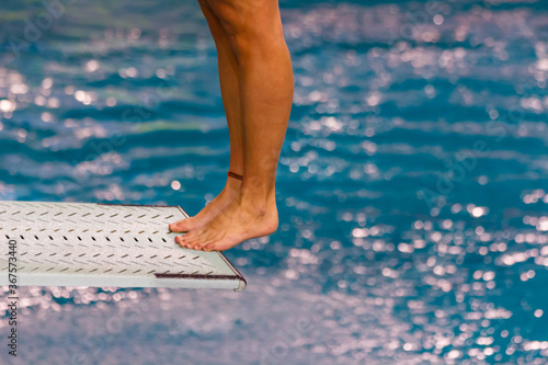 Tableau sur toile dive from diving board /Movement of the dip starting in a race of springboard di