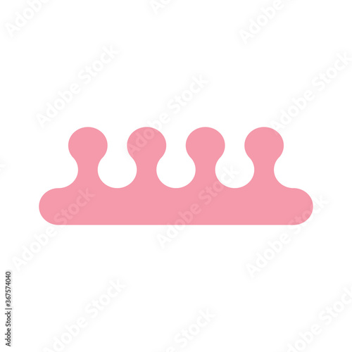 Pink toe separators. Accessories for pedicure. Vector llustration.