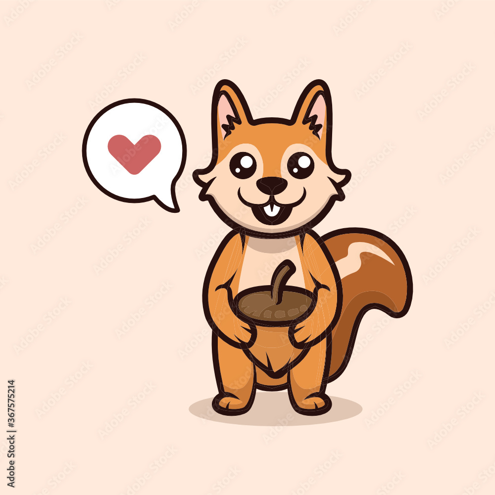 Cute happy squirrel mascot design Cute happy squirrel mascot design