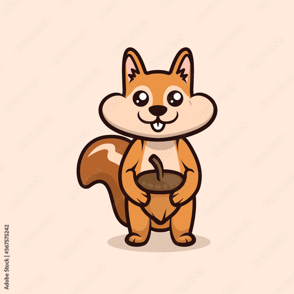 Cute happy squirrel mascot design Cute happy squirrel mascot design