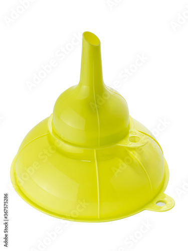 brightly colored plastic funnel for kitchen