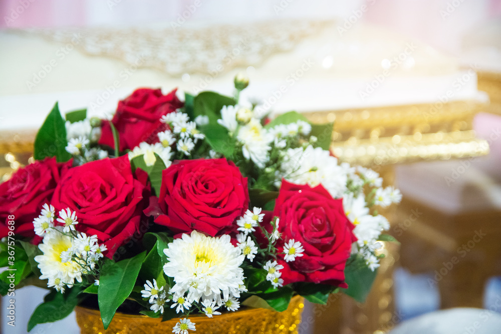 Obraz premium wedding decorate and beautiful flowers wedding in thailand
