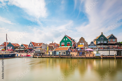 Volendam traditional Dutch fishing village, view at the harbour, photo