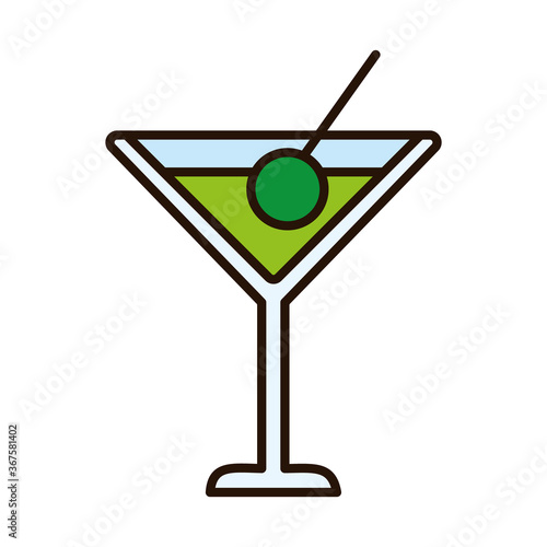 martini cocktail line and fill style icon vector design