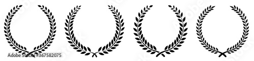 Laurel wreath set.Set of various laurel wreaths. Award, achievement, victory, Gerd. Vector illustration.