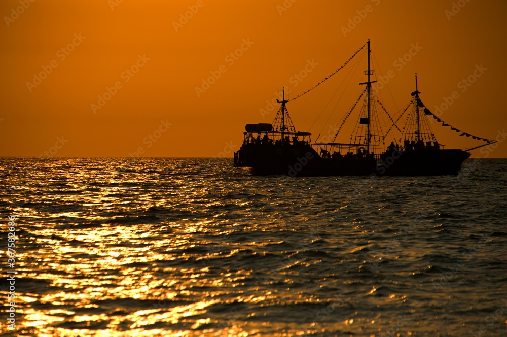 Evening, Golden sunset on the black sea