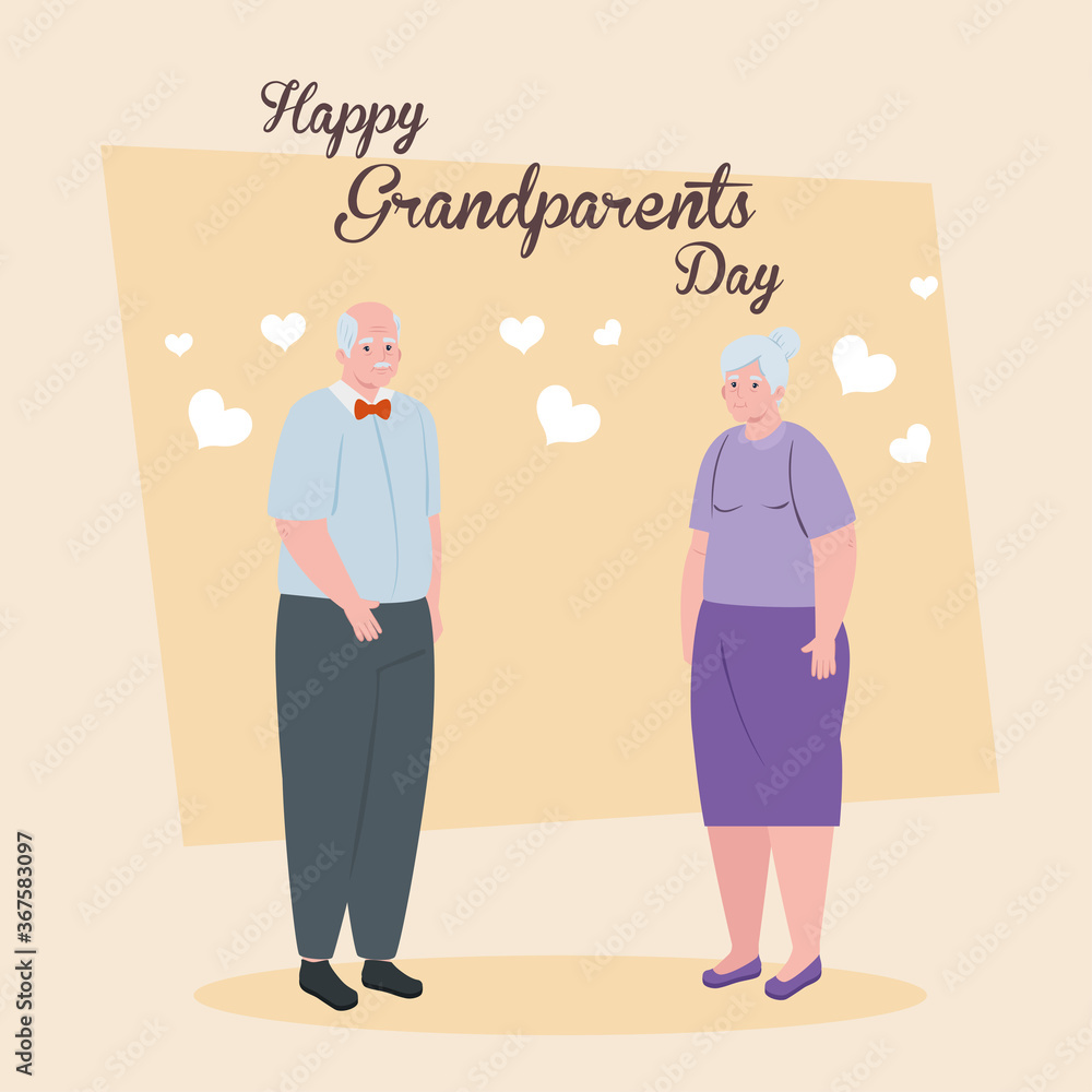 happy grand parents day with cute older couple vector illustration design happy grand parents day with cute older couple vector illustration design