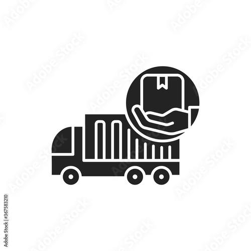 Moving Help black glyph icon. Help from the initial packing and wrapping to heavy lifting. Handyman services. Pictogram for web page, mobile app, promo. UI UX GUI design element