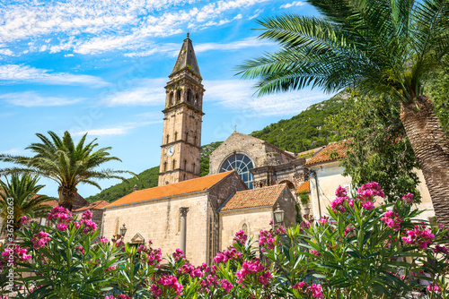 Flowers and church photo