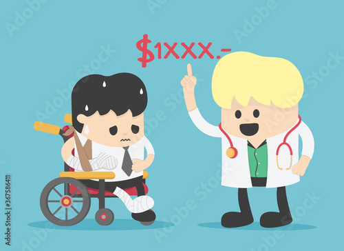 businessmen with no money to pay for medical expenses in an emergency