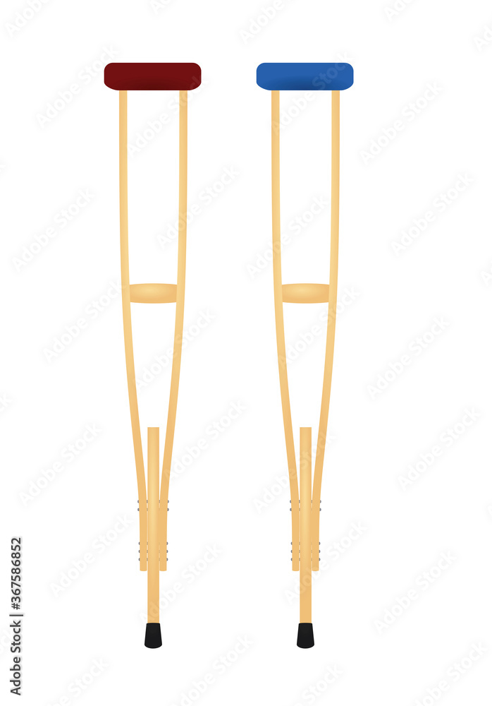 Wooden leg crutch. vector illustration Wooden leg crutch. vector illustration