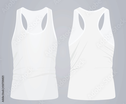 White sleeveless t shirt. vector illustration