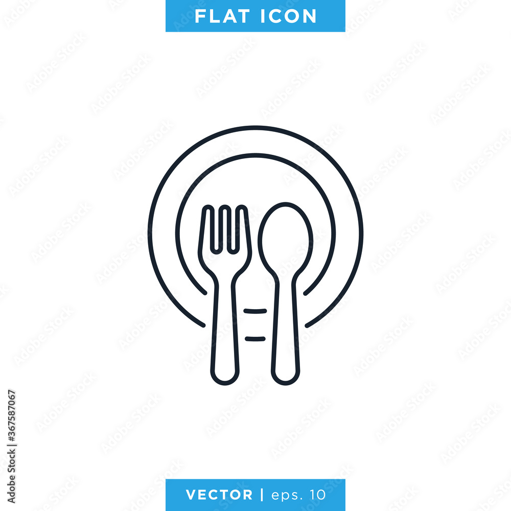 Spoon and Fork Linear Icon Vector Logo Design Template. Editable Stroke Spoon and Fork Linear Icon Vector Logo Design Template. Editable Stroke
