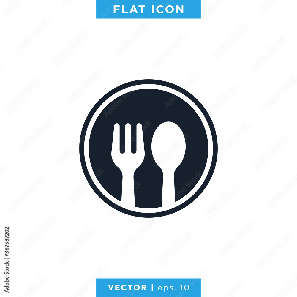 Spoon and Fork Icon Vector Logo Design Template. Spoon and Fork Icon Vector Logo Design Template.