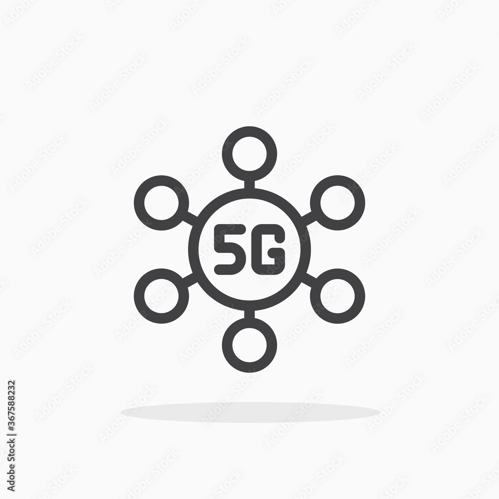 5G icon in line style. Editable stroke. 5G icon in line style. Editable stroke.