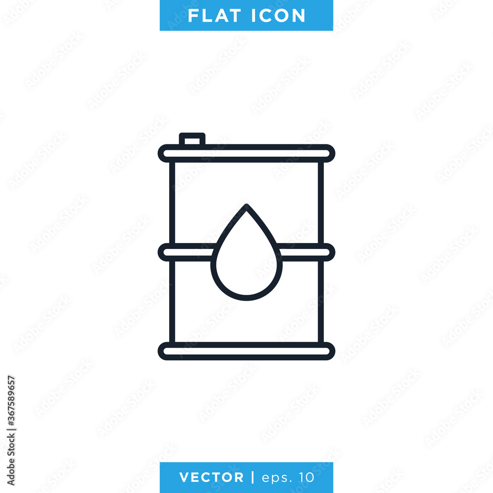 Oil Barrel Icon Vector Design Template. Editable Stroke Oil Barrel Icon Vector Design Template. Editable Stroke