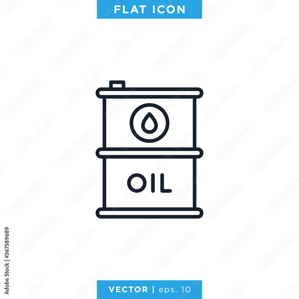 Oil Barrel Icon Vector Design Template. Editable Stroke Oil Barrel Icon Vector Design Template. Editable Stroke