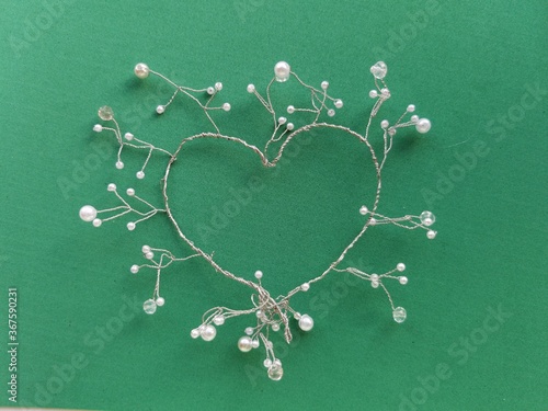 heart on a green background