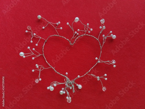 red heart on a red background