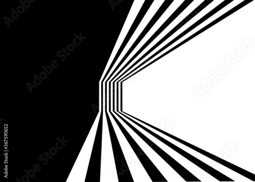 Austere black and white vector pattern with a transition from black to white with broken parallel lines. Trendy striped vector background
