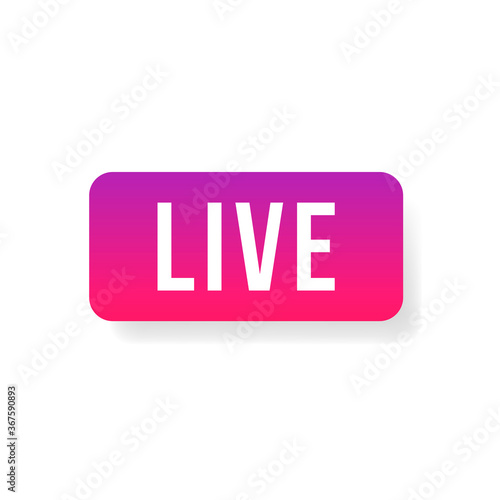 Live Stream sign, emblem, logo. Vector Illustration. Social media icon live streaming